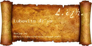 Lubovits Éva névjegykártya